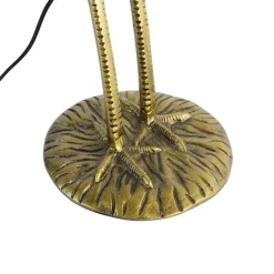 Vintage vloerlamp messing stoffen kap zwart - Animal Kraanvogel