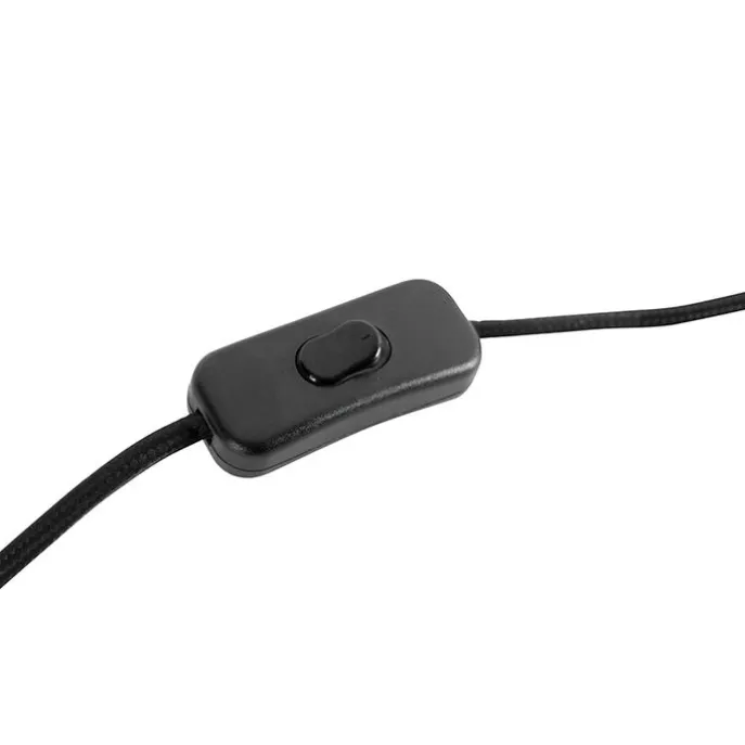 Vintage vloerlamp messing stoffen kap zwart - Animal Kraanvogel