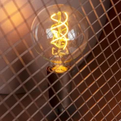 Vintage vloerlamp op bamboo driepoot groen met koper - Barrel