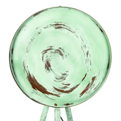 Vintage vloerlamp op bamboo driepoot groen met koper - Barrel