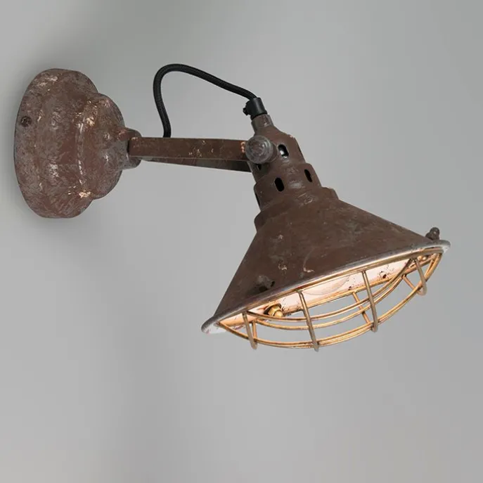 Vintage wand- en plafondlamp bruin kantelbaar - Barrack