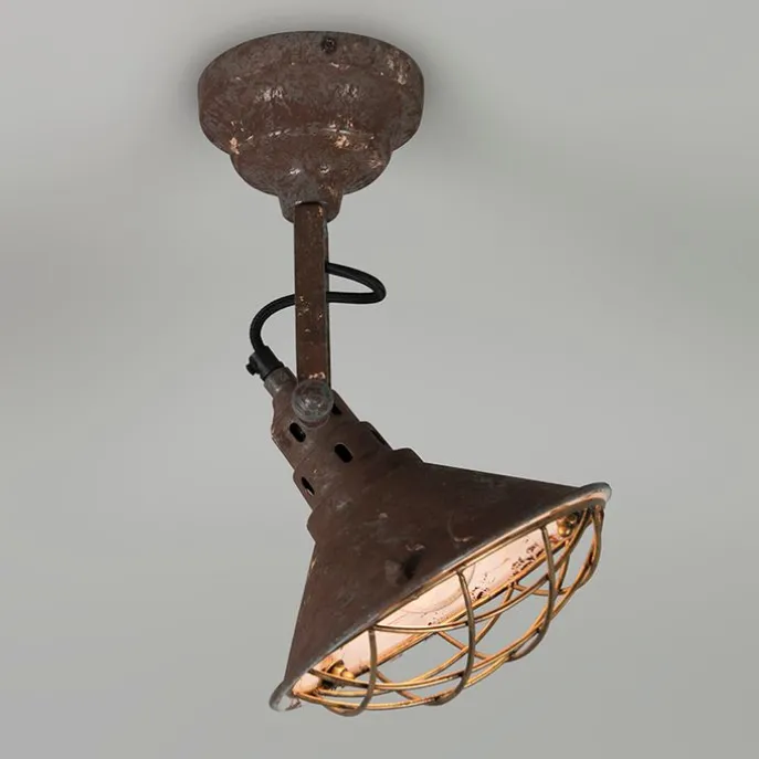 Vintage wand- en plafondlamp bruin kantelbaar - Barrack