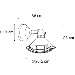 Vintage wand- en plafondlamp bruin kantelbaar - Barrack