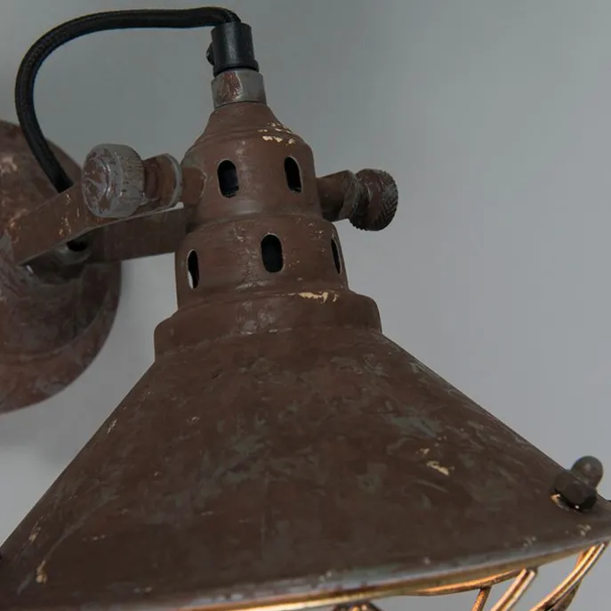 Vintage wand- en plafondlamp bruin kantelbaar - Barrack