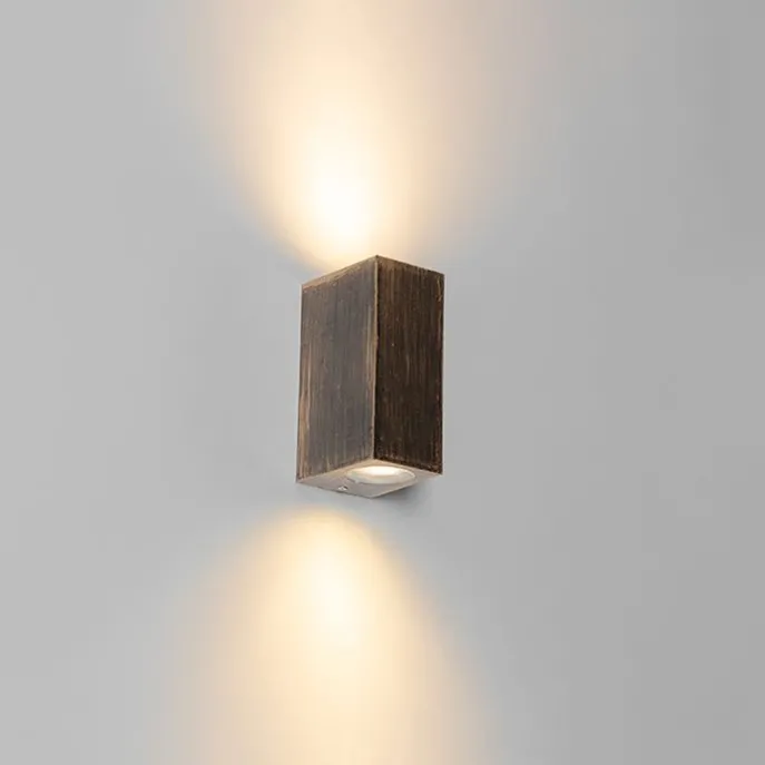 Vintage wandlamp antiek goud van kunststof 2-lichts - Baleno