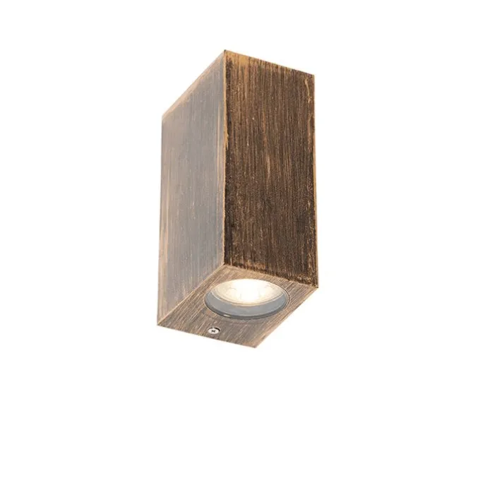 Vintage wandlamp antiek goud van kunststof 2-lichts - Baleno