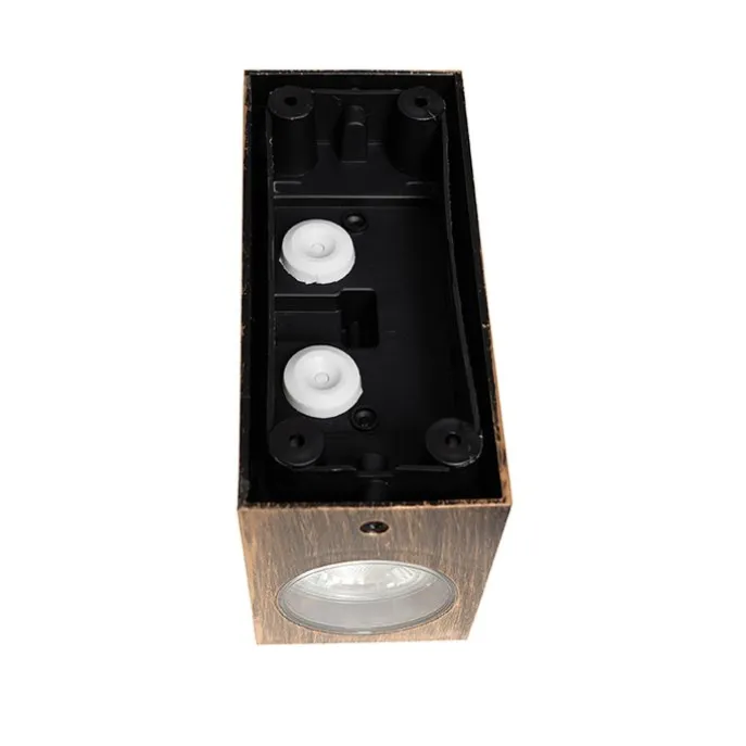 Vintage wandlamp antiek goud van kunststof 2-lichts - Baleno