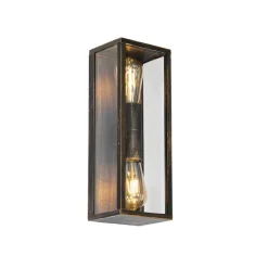 Vintage wandlamp antiek goud 38 cm 2-lichts IP44 - Charlois