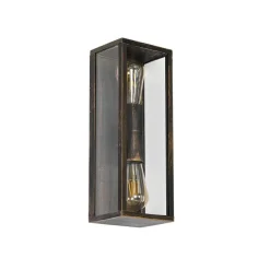 Vintage wandlamp antiek goud 38 cm 2-lichts IP44 - Charlois