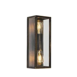 Vintage wandlamp antiek goud 38 cm 2-lichts IP44 - Charlois