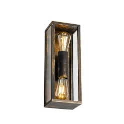 Vintage wandlamp antiek goud 38 cm 2-lichts IP44 - Charlois