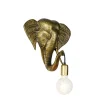 Vintage wandlamp goud - Animal Elefant