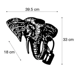 Vintage wandlamp goud - Animal Elefant