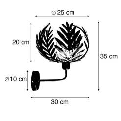 Vintage wandlamp goud 25 cm - Botanica