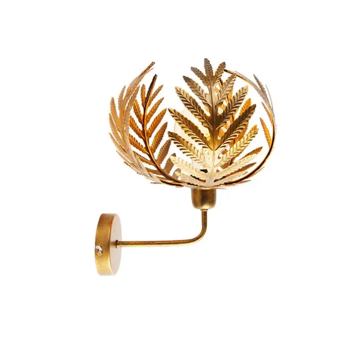 Vintage wandlamp goud 25 cm - Botanica
