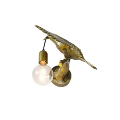 Vintage wandlamp messing - Animal Fugl
