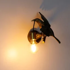 Vintage wandlamp messing - Animal Fugl