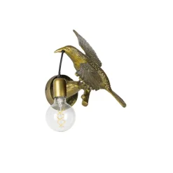 Vintage wandlamp messing - Animal Fugl