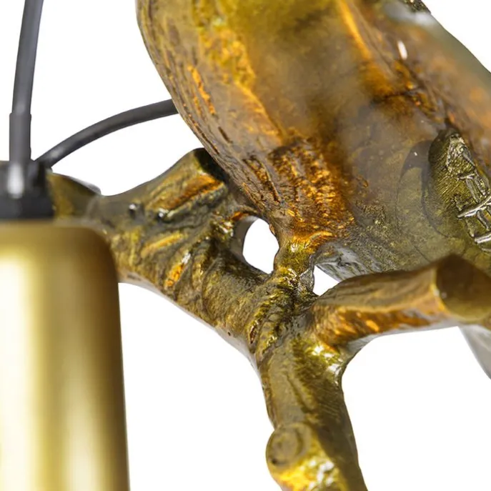 Vintage wandlamp messing - Animal Fugl