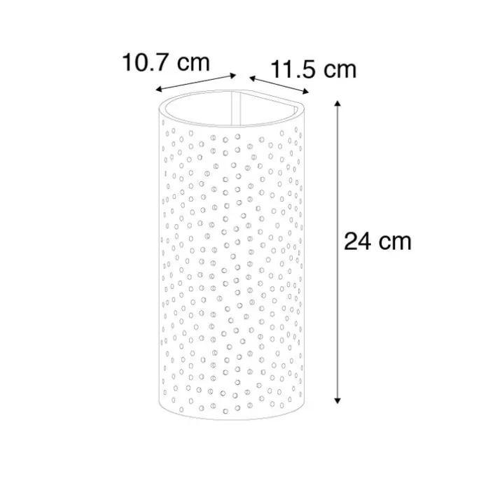 Vintage wandlamp wit gips cilindervormig - Mahou