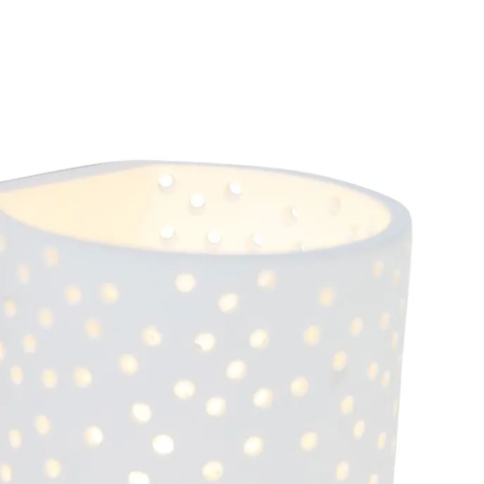 Vintage wandlamp wit gips cilindervormig - Mahou