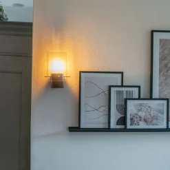 Vintage wandlamp zwart met smoke glas - Vidra