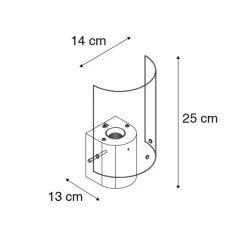 Vintage wandlamp zwart met smoke glas - Vidra