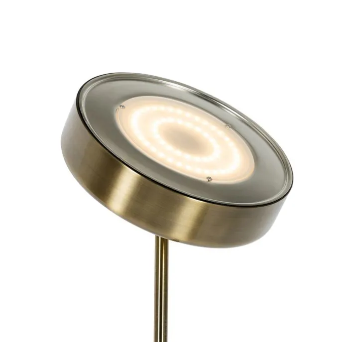 Vloerlamp brons incl. LED en dimmer met leeslamp - Kelso