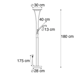 Vloerlamp brons incl. LED met leesarm - Ibiza