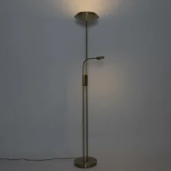 Vloerlamp brons incl. LED en dimmer met leeslamp - Fez