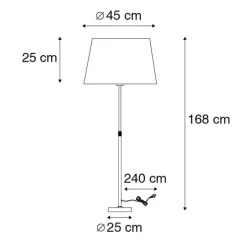Vloerlamp brons met bruine kap 45 cm verstelbaar - Parte