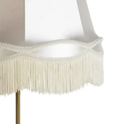 Vloerlamp brons met Granny kap crème 45 cm verstelbaar - Parte