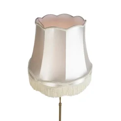Vloerlamp brons met Granny kap crème 45 cm verstelbaar - Parte