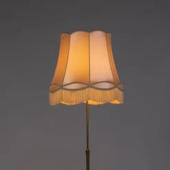 Vloerlamp brons met Granny kap crème 45 cm verstelbaar - Parte