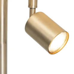 Vloerlamp brons met kap wit en leeslamp - Jelena