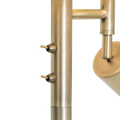 Vloerlamp brons met kap wit en leeslamp - Jelena