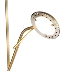 Vloerlamp brons met leeslamp incl. LED en dimmer - Diva 2