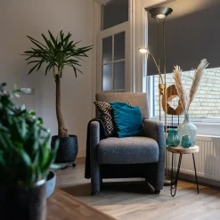 Vloerlamp brons met leeslamp incl. LED en dimmer - Diva 2