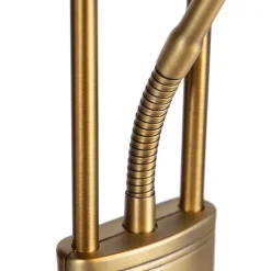 Vloerlamp brons met leeslamp incl. LED en dimmer - Diva 2