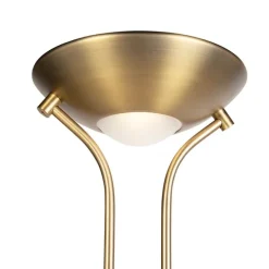 Vloerlamp brons met leeslamp incl. LED en dimmer - Diva 2