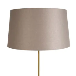 Vloerlamp brons met linnen kap taupe 45 cm verstelbaar - Parte