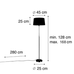 Vloerlamp brons met linnen kap taupe 45 cm verstelbaar - Parte