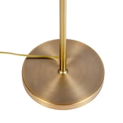 Vloerlamp brons met linnen kap taupe 45 cm verstelbaar - Parte