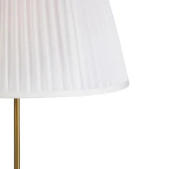 Vloerlamp brons met plisse kap crème 45 cm verstelbaar - Parte