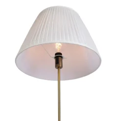 Vloerlamp brons met plisse kap crème 45 cm verstelbaar - Parte