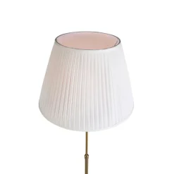 Vloerlamp brons met plisse kap crème 45 cm verstelbaar - Parte