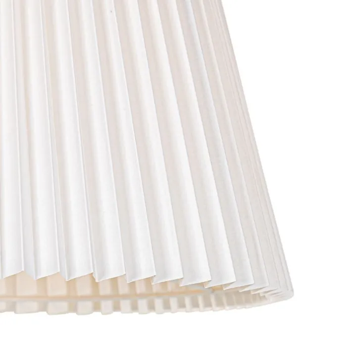 Vloerlamp brons met wit plisse kap en verstelbare arm - Ladas Deluxe