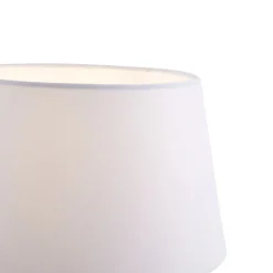 Vloerlamp brons met witte kap en verstelbare leeslamp - Ladas