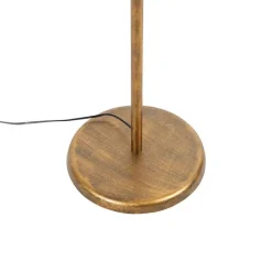 Vloerlamp goud 145 cm met zwarte velours kap 50 cm - Botanica