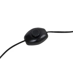 Vloerlamp goud 145 cm met zwarte velours kap 50 cm - Botanica